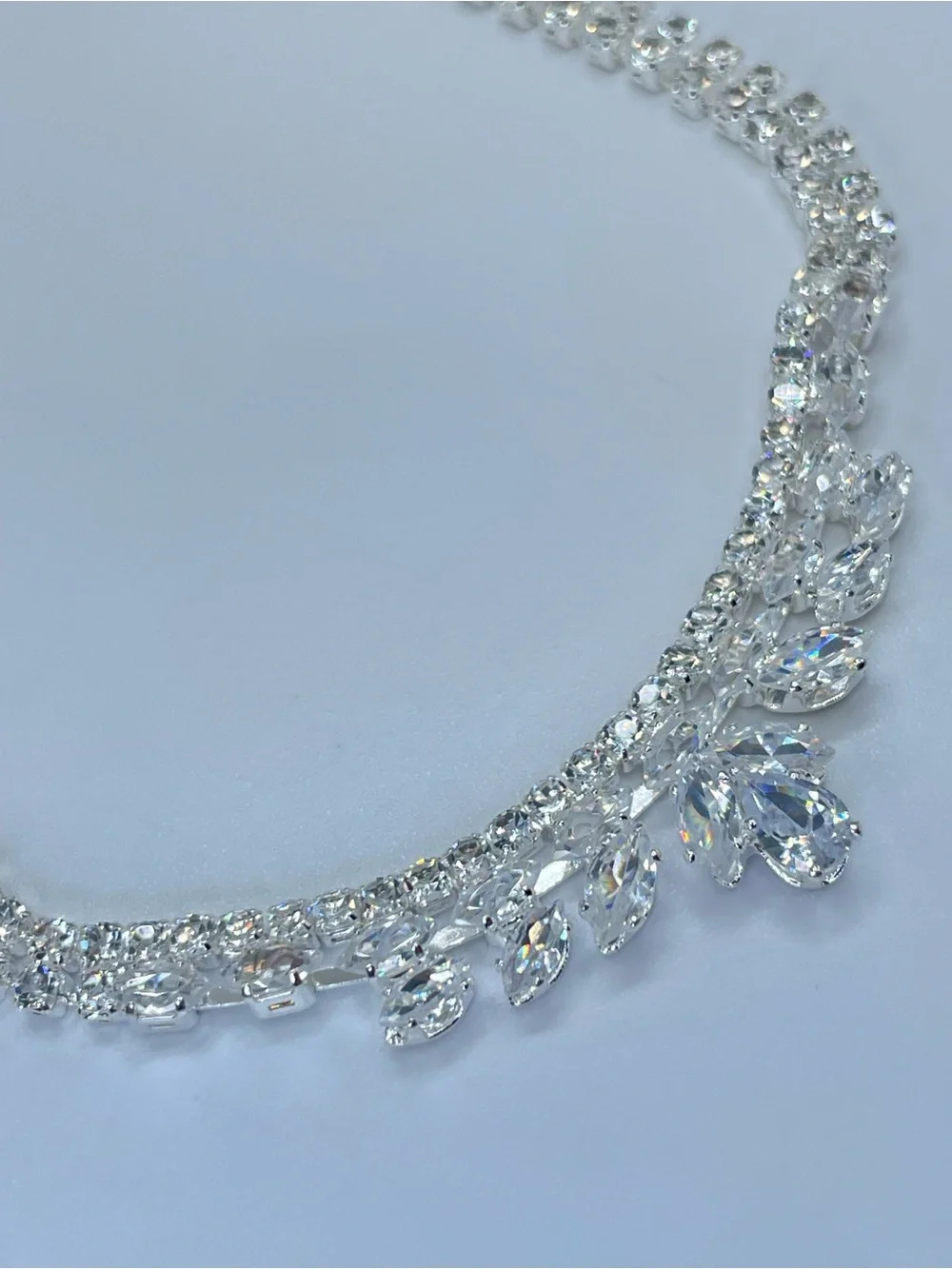 Swarovski Crystal Elements White Crystal Bridal Tennis Bracelet Formal Art Deco